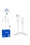 Data Cable with USB Plugs, Type-C, 1m - (LD06) - White - 5