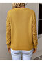 Women Sleeve Patterned Knit Sweater - 5