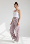 Women's Patterned Ottoman Fabric Palazzo Trousers