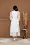 Square Neck Maxi Height Stone Detail PERA White Dress - 6