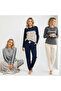 Women's Cotton Collared Buttoned Pocketed Gift Bundle and Dowry Set, 3 Pieces, 2-Piece Top and Bottom Pajama Set