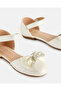 Girls White Bow Embellished Ballerina - 3