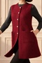 Crew Neck Tunic Knitwear Soft Vest / Claret Red - 6