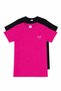 Unisex Children's Crew Neck Short Sleeve Standard Fit 2-Pack Dark Pink-Black Color Children's T-Shirt
