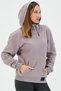 Women's Gray Winter Sweatshirt - with Pockets, Hooded, Fleece Fabric - 4