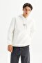 Cotton Regular Fit Regular Cut Hooded Sweatshirt with Logo Detail - 2