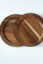 Double Acacia Serving Plate with Edge Detail - 4