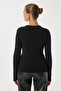 Women's kelly lux touch gold button detail black blouse - 7