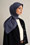 وشاح أنيق وعصري منقوش باللون الأزرق