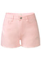 Women Pink Raw Hem Denim Shorts - 4
