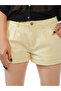 Women Light Yellow Pleated Shorts - 5