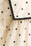 Juliet Linen Textured Scallop Detailed Polka Dot Girls' Dress - 3