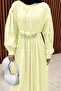 Pleated Poplin Dress Yellow - 3