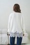 Lace Detailed Soft Textured Crew Neck Knitwear Sweater Aw25Kz0135 - 4