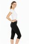 Women's Black High Waist Capri Leggings Sports Yoga Pilates Stretchy Tights - 2