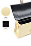 Wrinkled Textured Yellow Shk308 Faux Leather Single Compartment, Hand, Arm and Shoulder Bag with Snap Fasteners - 5