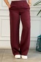 Elastic Waist Wide Leg Tencel Trousers - 7