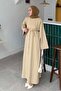 Two Threaded Dress Beige - 2