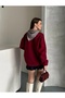 Women's Scarf Detailed Three Thread Sh Fleece-Lined O Oversized Sweatshirt - 2