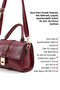 Wrinkled Textured Claret Red Shk308 Faux Leather Women's Hand, Arm and Shoulder Bag with Snap Fasteners and Adjustable Strap - 6