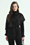 Black Shirt with Cape Detail - 2