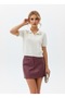 Pearl Detailed Polo Collar Soft Textured Short Sleeve Knitwear Blouse Aw25Bz0007 - 7