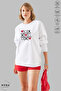 Unisex Tic Tac Toe Printed Crew Neck Hoodless Oversized 100% Cotton Combed Cotton Sweatshirt - 2