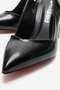 Women's Mirrored Open-Back Heeled Shoes Black Wrinkled - 3