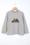Boy's 4-9 Years Old Teddy Bear Printed Thin Long Sleeve T-Shirt Gray - 3