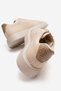 Lace-Up Troc Stitched Leather Women's Sports Shoes Beige Beige - 4