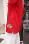 Red Crew Neck Embroidered Tunic - 3