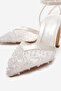 Women's Mirrored Beaded Mesh Open-Back Heeled Shoes Skin - 3