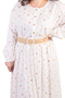 White Printed Full-Sleeve Maxi Dress - 4