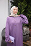 Lilac Buttoned Tunic and Trousers Wrinkled Suit - 2