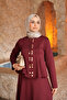 Burgundy Skirt, Flounced Blouse, Skirt, Scuba Suit - 2
