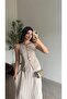 Beige Vest Detailed Combined Dress - 2