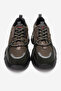 Men's Thick Sole Lace-Up Sneaker Shoes Real Leather Mc 23373 Khaki - 5