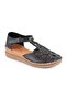L069.702 Genuine Leather Floral T-Strap Comfortable Women's Sandals
