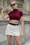 Wide Belt Detailed Short Skirt - 7