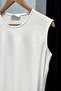 Ecru Crew Neck Zero Sleeve Stoned Undergarment - 2