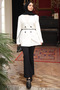 Ecru Buttoned Jacket with Waist Tie - 3
