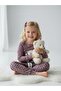 Girl's Cotton Plaid Patterned Teddy Bear Pajama Set - 2