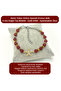 Certified Red Agate with Starfish Zircon Apparatus - 6mm Natural Gemstone Bracelet - Adjustable Size
