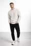 Men's Snow Melange 3 Thread Yarn Thick Basic Crew Neck Oversize Sweatshirt - 2