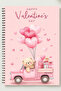 Cute Bear and Heart Detail A5 Metal Spiral Unlined Cardboard Cover Cute Bear Def - 2