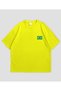 Brazil Printed Yellow Oversize T-Shirt Unisex 100% Cotton Crew Neck T-Shirt - 2