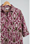 Women's Single Pocket 4/3 Sleeve Ethnic Patterned Thick Lumberjack Jacket Shirt - 6