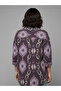 Women's Single Pocket 4/3 Sleeve Ethnic Patterned Thick Lumberjack Jacket Shirt - 4