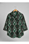 Women's Single Pocket 4/3 Sleeve Ethnic Patterned Thick Lumberjack Jacket Shirt - 5