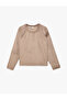 Long Sleeve Crew Neck Embroidered Velvet Pajama Top